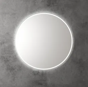 Touchless LED Round Mirror with Brushed Nickel Frame 90cm by Luxe Mirrors, a Illuminated Mirrors for sale on Style Sourcebook