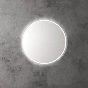 Touchless LED Round Mirror with Brushed Nickel Frame 70cm by Luxe Mirrors, a Illuminated Mirrors for sale on Style Sourcebook