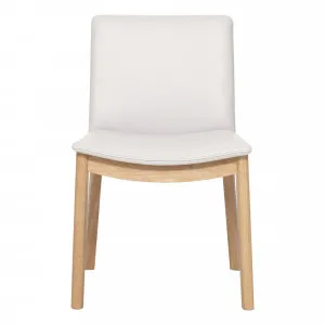 Everest Dining Chair in Leather White / Clear by OzDesignFurniture, a Dining Chairs for sale on Style Sourcebook