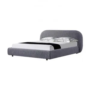 Cedar King Bed Frame - Charcoal Pepper Boucle - Last One by Interior Secrets - AfterPay Available by Interior Secrets, a Beds & Bed Frames for sale on Style Sourcebook