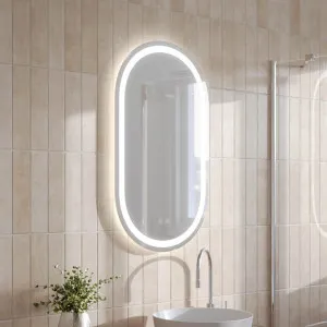 Ingrain Pill Frameless Frontlit and Backlit LED Mirror 500 x 850mm by Ingrain, a Vanity Mirrors for sale on Style Sourcebook