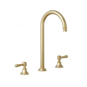 Kingsley Assembly Bench Mounted Set - Brushed Brass by ABI Interiors Pty Ltd, a Bathroom Taps & Mixers for sale on Style Sourcebook