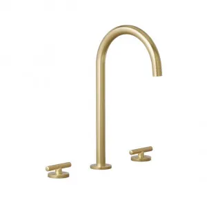 Barre Assembly Bench Mounted Set - Brushed Brass by ABI Interiors Pty Ltd, a Bathroom Taps & Mixers for sale on Style Sourcebook