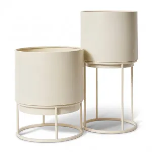 Gunner Planter with Stand Set 2 28 x 28 x 56cm / 32 x 32 x 36cm by null, a Plant Holders for sale on Style Sourcebook