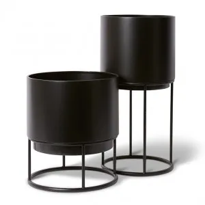 Gunner Planter with Stand Set 2 28 x 28 x 56cm / 32 x 32 x 36cm by null, a Plant Holders for sale on Style Sourcebook