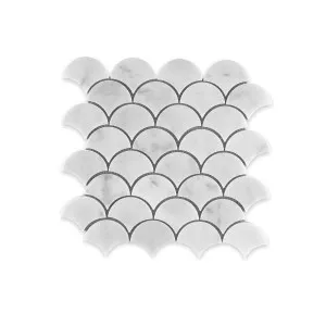 Carrara Marble Scale Mosaic Honed 70mm (285x286) by Groove Tiles, a Natural Stone Tiles for sale on Style Sourcebook