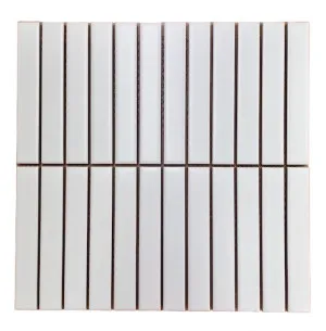 Kit K Matt White Stack Mosaic 22x145mm (296x300mm sht) by Groove Tiles and Stone, a Ceramic Tiles for sale on Style Sourcebook