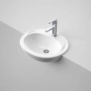 Concorde 500 Semi Recessed Basin With Bracket 1 Tap Hole | Made From Vitreous China In White By Caroma by Caroma, a Basins for sale on Style Sourcebook