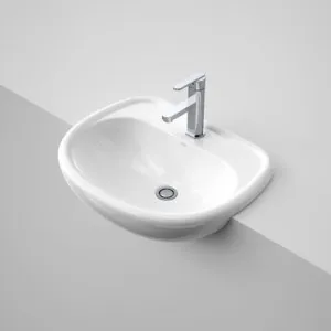 Caravelle Semi Recessed Basin With Bracket 550mm 1 Tap Hole | Made From Vitreous China In White By Caroma by Caroma, a Basins for sale on Style Sourcebook