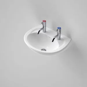 Concorde 500 Wall Basin 2 Tap Hole | Made From Vitreous China In White By Caroma by Caroma, a Basins for sale on Style Sourcebook