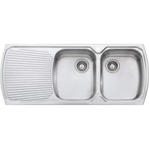 Monet Sink Right Hand Double Bowls With Drainer Mo772 1200mm X 500mm One Tap Hole Topmount | Made From Stainless Steel By Oliveri by Oliveri, a Kitchen Sinks for sale on Style Sourcebook