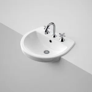 Cosmo Semi Recessed Basin With Overflow 3 Tap Holes | Made From Vitreous China In White By Caroma by Caroma, a Basins for sale on Style Sourcebook