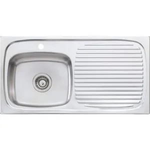 Untraform Single Bowl Sink Right Hand Bowl Tap Hole Uf02 890mm | Made From Stainless Steel By Oliveri by Oliveri, a Kitchen Sinks for sale on Style Sourcebook