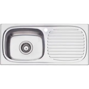 Martini Single Bowl Sink With Drainer Left Bowl 1 Tap Hole | Made From Stainless Steel By Oliveri by Oliveri, a Kitchen Sinks for sale on Style Sourcebook