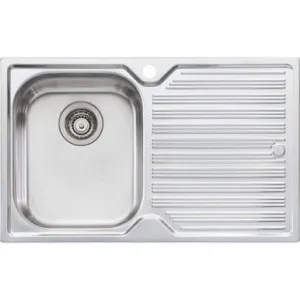 Diaz Single Bowl Topmount Sink With Drainer Left Bowl 1 Tap Hole | Made From Stainless Steel By Oliveri by Oliveri, a Kitchen Sinks for sale on Style Sourcebook