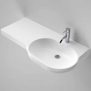 Opal 920 Left Hand Wall Basin With Plug & Waste 1 Tap Hole | Made From Vitreous China In White By Caroma by Caroma, a Basins for sale on Style Sourcebook
