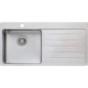 Sonetto Single Left Hand Bowl Topmount Sink With Drainer 1035mm 1 Tap Hole | Made From Stainless Steel By Oliveri by Oliveri, a Kitchen Sinks for sale on Style Sourcebook