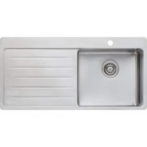 Sonetto Single Right Hand Bowl Topmount Sink With Drainer 1035mm 1 Tap Hole | Made From Stainless Steel By Oliveri by Oliveri, a Kitchen Sinks for sale on Style Sourcebook
