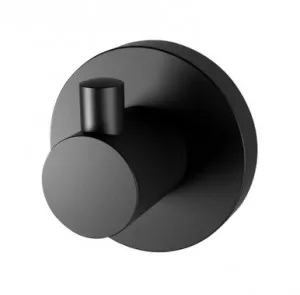 Radii Robe Hook With Round Plate Matte In Black By Phoenix by PHOENIX, a Shelves & Hooks for sale on Style Sourcebook