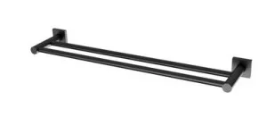 Radii Towel Rail Double 600mm With Square Plate Matte In Black By Phoenix by PHOENIX, a Towel Rails for sale on Style Sourcebook