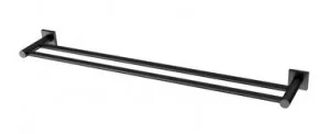 Radii Towel Rail Double 800mm With Square Plate Matte In Black By Phoenix by PHOENIX, a Towel Rails for sale on Style Sourcebook