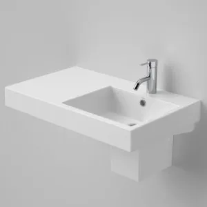 Liano Nexus Wall Basin Left Hand With Overflow 750mm 1 Tap Hole | Made From Vitreous China In White By Caroma by Caroma, a Basins for sale on Style Sourcebook