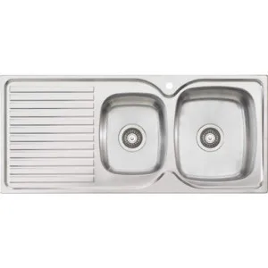 Endeavour 1 & 3/4 Bowl Topmount Sink With Drainer Right Bowl 1 Tap Hole | Made From Stainless Steel By Oliveri by Oliveri, a Kitchen Sinks for sale on Style Sourcebook