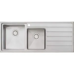 Apollo 1 & 3/4 Left Hand Bowl Sink With Drainer 1200mm X 500mm 1 Tap Hole | Made From Stainless Steel By Oliveri by Oliveri, a Kitchen Sinks for sale on Style Sourcebook