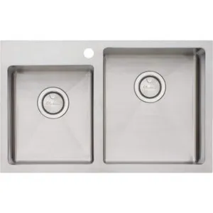 Apollo 1 & 3/4 Offset Right Hand Bowl Sink 750mm X 465mm 1 Tap Hole | Made From Stainless Steel By Oliveri by Oliveri, a Kitchen Sinks for sale on Style Sourcebook