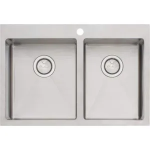 Apollo 1 & 3/4 Left Hand Bowl Sink 750mm X 510mm 1 Tap Hole | Made From Stainless Steel By Oliveri by Oliveri, a Kitchen Sinks for sale on Style Sourcebook