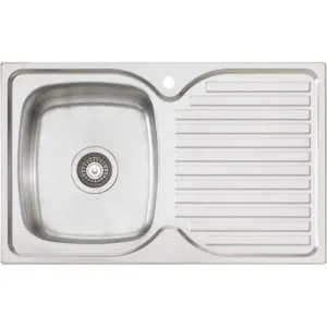 Endeavour Single Bowl Topmount Sink With Drainer Left Bowl 1 Tap Hole | Made From Stainless Steel By Oliveri by Oliveri, a Kitchen Sinks for sale on Style Sourcebook