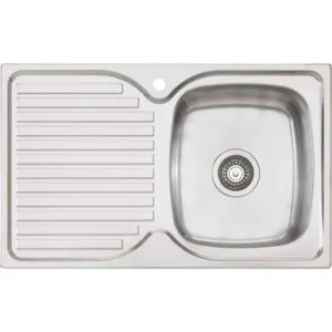 Endeavour Single Bowl Topmount Sink With Drainer Right Bowl 1 Tap Hole | Made From Stainless Steel By Oliveri by Oliveri, a Kitchen Sinks for sale on Style Sourcebook