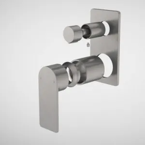 Urbane II Bath/Shower Mixer With Diverter Trim Kit - Rectangular Cover Plate | Made From Brass In Gunmetal By Caroma by Caroma, a Bathroom Taps & Mixers for sale on Style Sourcebook