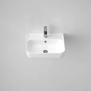 Tribute Rectangle 500 Wall Basin Overflow With Plug & Waste 1 Tap Hole | Made From Vitreous China In White By Caroma by Caroma, a Basins for sale on Style Sourcebook