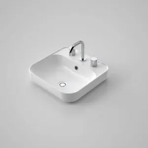Tribute Square 420 Inset Basin 3 Tap Hole Of | Made From Vitreous China In White By Caroma by Caroma, a Basins for sale on Style Sourcebook