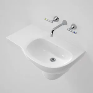 Care 700 Wall Basin With Left Hand Shelf - 0 Tap Hole | Made From Vitreous China In White By Caroma by Caroma, a Basins for sale on Style Sourcebook