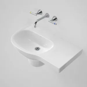 Care 700 Wall Basin With Right Hand Shelf - 0 Tap Hole | Made From Vitreous China In White By Caroma by Caroma, a Basins for sale on Style Sourcebook
