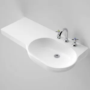 Opal 920 Left Hand Wall Basin With Plug & Waste 3 Tap Holes | Made From Vitreous China In White By Caroma by Caroma, a Basins for sale on Style Sourcebook