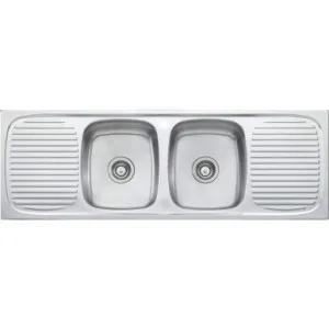 Ultraform Double Bowl Topmount Sink With Double Drainer-1 Tap Hole | Made From Stainless Steel By Oliveri by Oliveri, a Kitchen Sinks for sale on Style Sourcebook