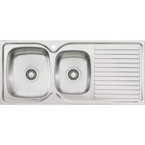 Endeavour 1 & 3/4 Bowl Topmount Sink With Drainer Left Bowl 1 Tap Hole | Made From Stainless Steel By Oliveri by Oliveri, a Kitchen Sinks for sale on Style Sourcebook