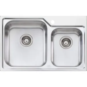Nu-Petite 1 & 3/4 Bowl Topmount Sink Left Bowl 1 Tap Hole | Made From Stainless Steel By Oliveri by Oliveri, a Kitchen Sinks for sale on Style Sourcebook