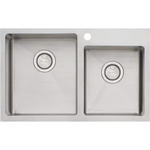 Apollo 1 & 3/4 Offset Left Hand Bowl Sink 750mm X 465mm 1 Tap Hole | Made From Stainless Steel By Oliveri by Oliveri, a Kitchen Sinks for sale on Style Sourcebook