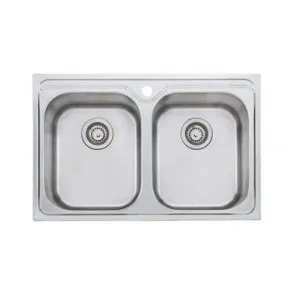 Diaz Double Bowl Topmount Or Undermount Sink 1 Tap Hole | Made From Stainless Steel By Oliveri by Oliveri, a Kitchen Sinks for sale on Style Sourcebook