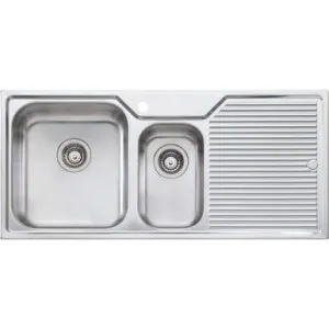 Nu-Petite 1 & 1/2 Bowl Topmount Sink With Drainer Left Bowl 1 Tap Hole | Made From Stainless Steel By Oliveri by Oliveri, a Kitchen Sinks for sale on Style Sourcebook