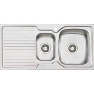 Endeavour 1 & 1/2 Bowl Topmount Sink With Drainer Right Bowl 1 Tap Hole | Made From Stainless Steel By Oliveri by Oliveri, a Kitchen Sinks for sale on Style Sourcebook