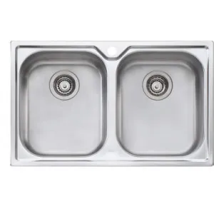 Diaz Double Bowl Topmount Sink 1 Tap Hole | Made From Stainless Steel By Oliveri by Oliveri, a Kitchen Sinks for sale on Style Sourcebook