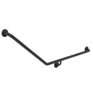 Care Support Grab Rail 140 Degree 870X700 Angled Left Matte | Made From Rubber In Black By Caroma by Caroma, a Towel Rails for sale on Style Sourcebook
