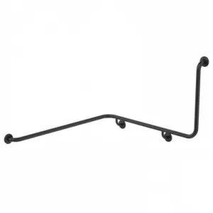 Care Support Grab Rail 90 Degree 1110X1030X600 Angled Right Matte | Made From Rubber In Black By Caroma by Caroma, a Towel Rails for sale on Style Sourcebook