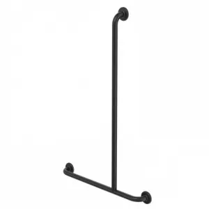 Care Support Grab Rail 1100X700 T-Bar Left Matte | Made From Rubber In Black By Caroma by Caroma, a Towel Rails for sale on Style Sourcebook