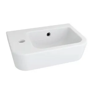 Dublin Powder Room Wall Hung Basin Lh | Made From Vitreous China In White By Oliveri by Oliveri, a Basins for sale on Style Sourcebook